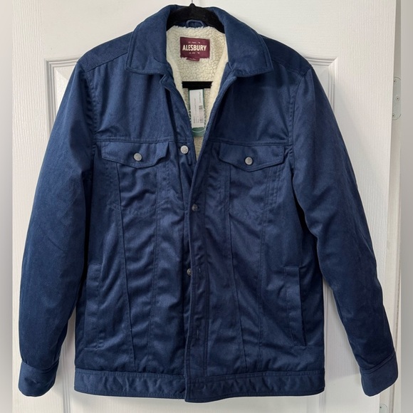 Alesbury Corduroy Sherpa lined Trucker in Navy Stitchfix - Picture 1 of 7